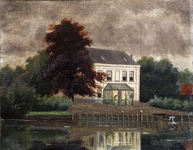 852629 Gezicht op het Huis Daelwijck aan de Daalseweg te Zuilen, met op de voorgrond de Vecht en rechts een deel van ...